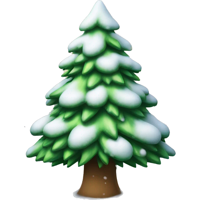 Christmas tree with snow emoji