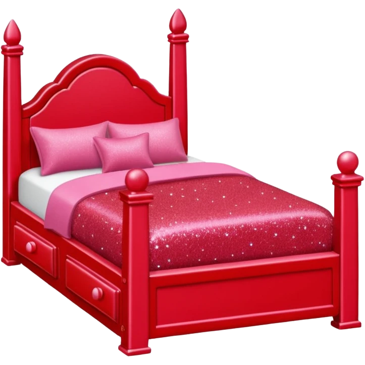 red glitter barbie dollhouse bed emoji