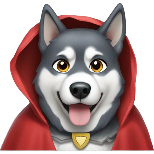 Husky Dog wearing a cape  emoji