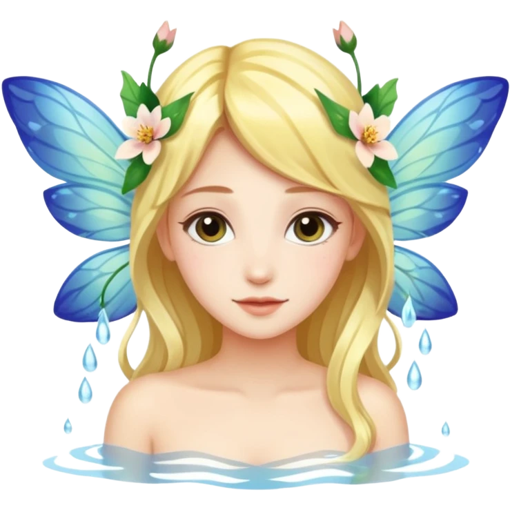 Water and blossom fairy emoji