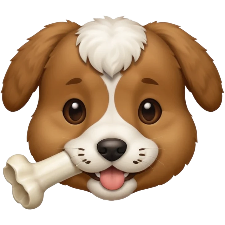 puppy face with bone in mouth emoji