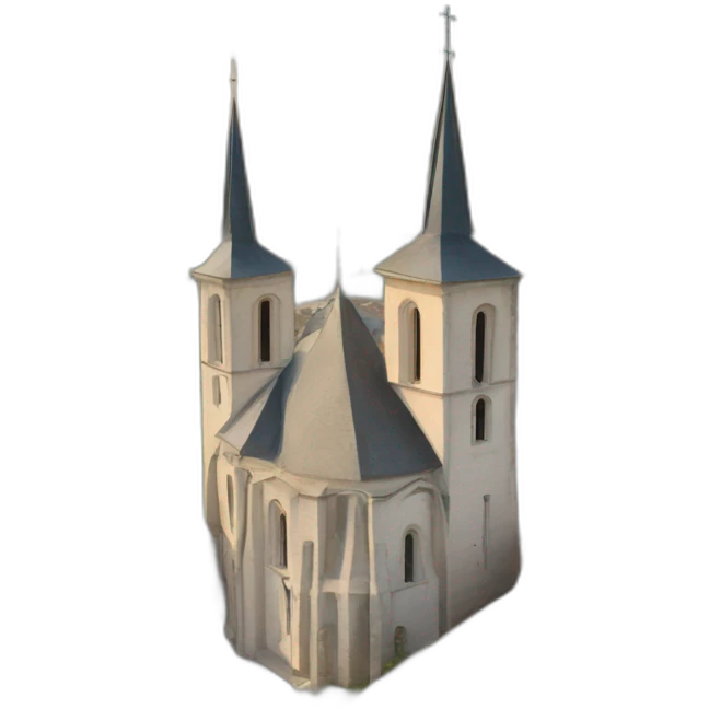 french church over a french city with fields in the background emoji