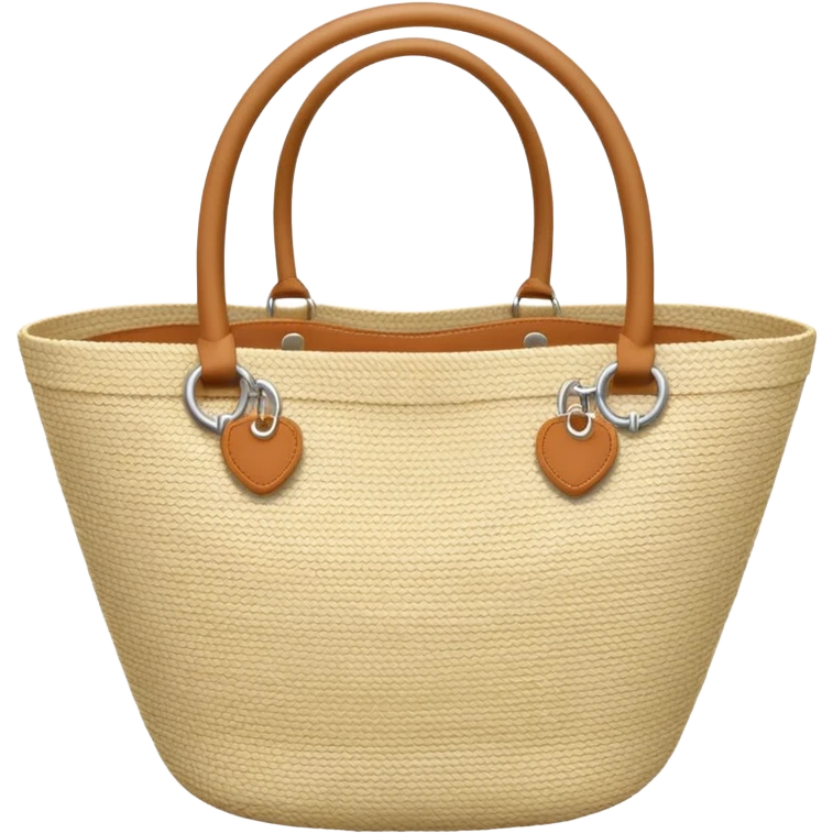 white straw beach bag emoji