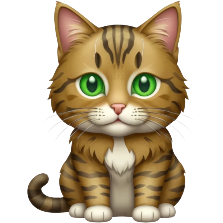 Medium haired Tabby Cat Full Body emoji