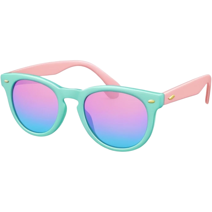 A colorful pair of Pastel sunglasses (aesthetic, loose object, apparel), seen from the side, 3/4 angle emoji