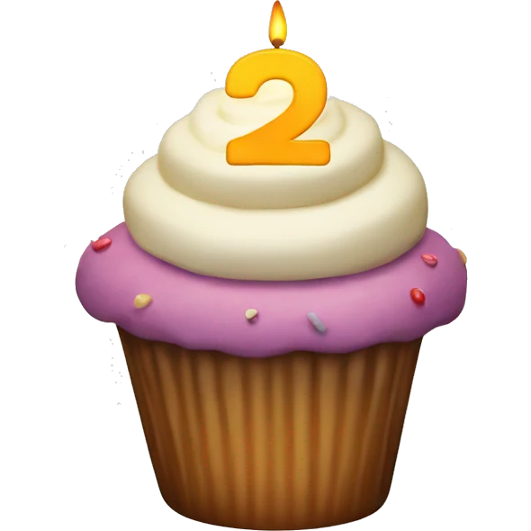 Cupcake with number 29 candle emoji