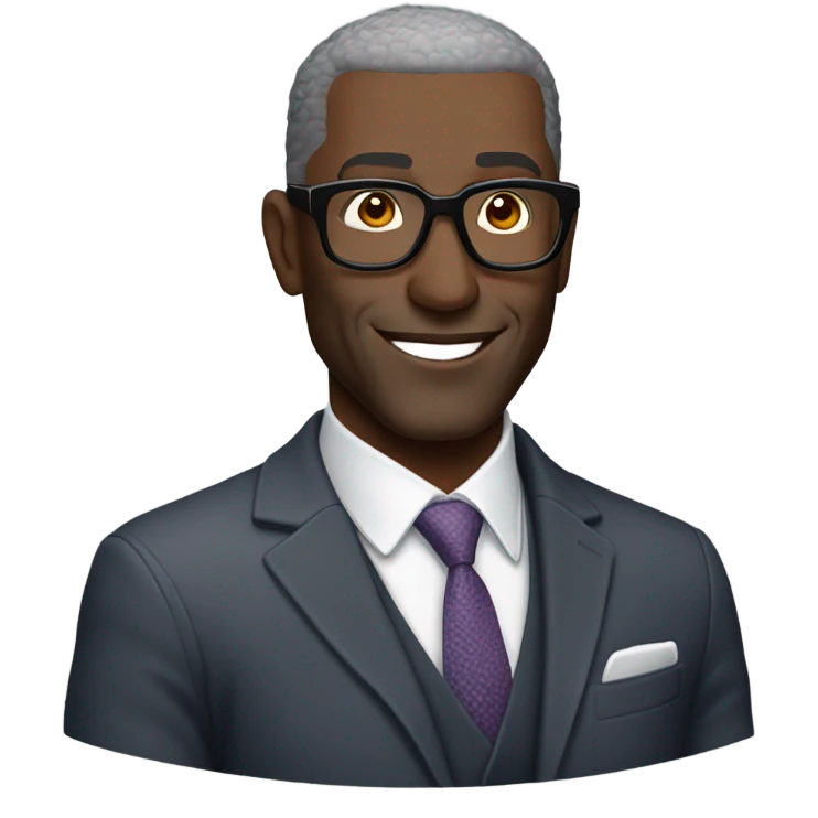 Shannon sharp with round faced suit and glasses and buzz cut and small eyes and over 50 small gray beard emoji