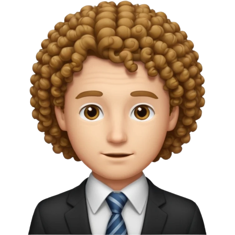 curly man with tie emoji