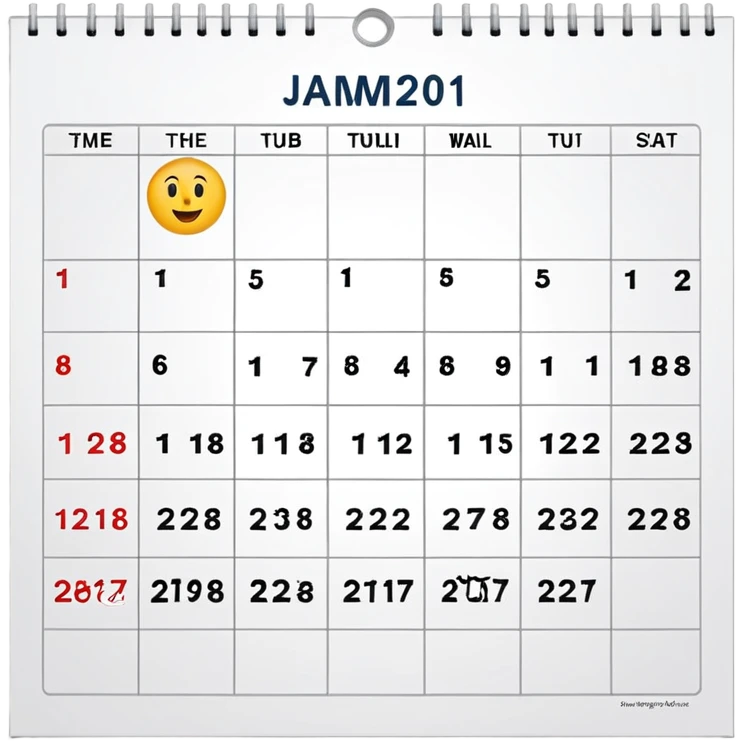 wall calendar with date emoji