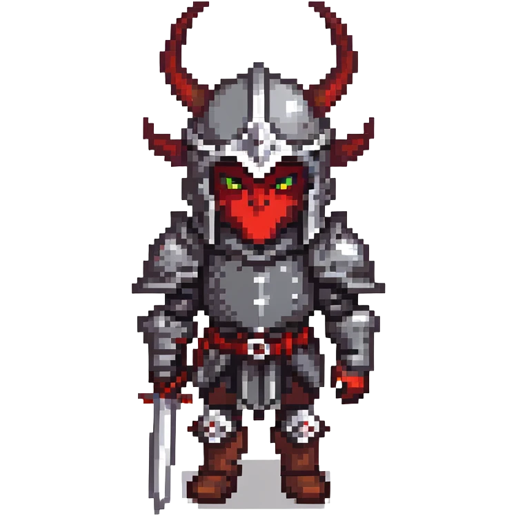 demonic knight with horns and dark armor emoji
