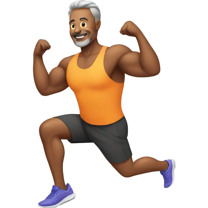middle aged man exercising emoji