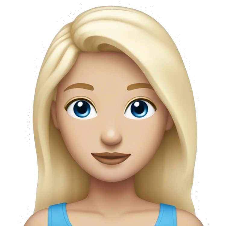 light pink soft blonde girl light white skins blue eyes  emoji