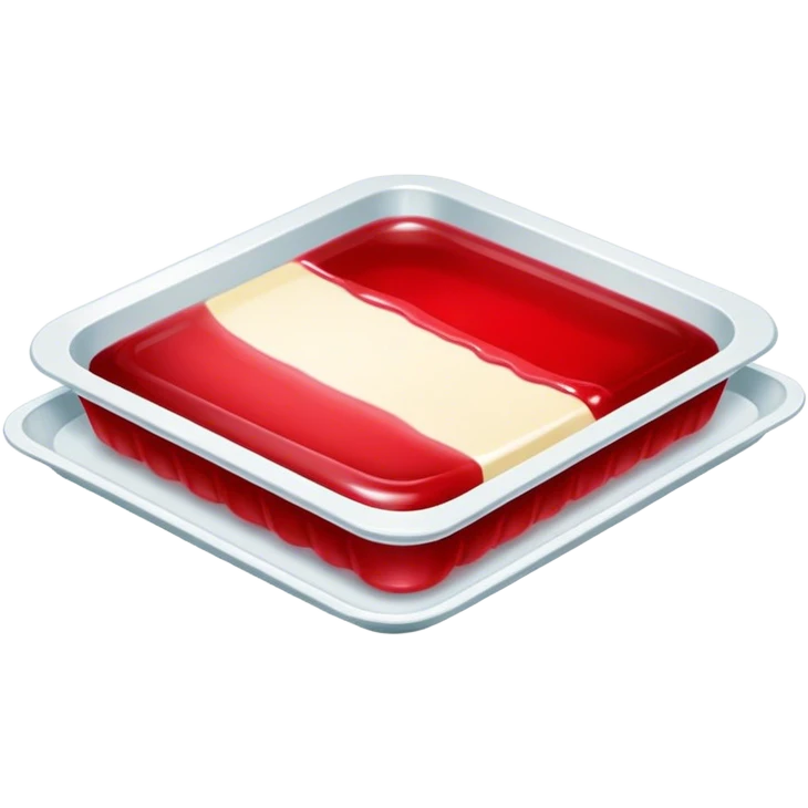 Flat Red Gelatin dessert in a tray no toppings emoji
