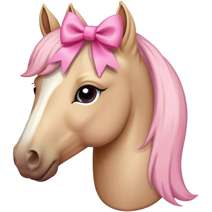 cheval avec un noeud rose  emoji
