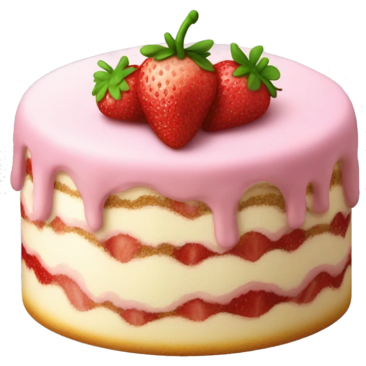 large Pink strawberry tiramisu emoji