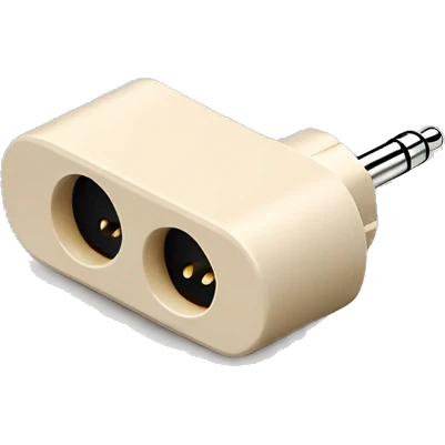 beige stereo adapter mini jack to big jack for headphones  emoji