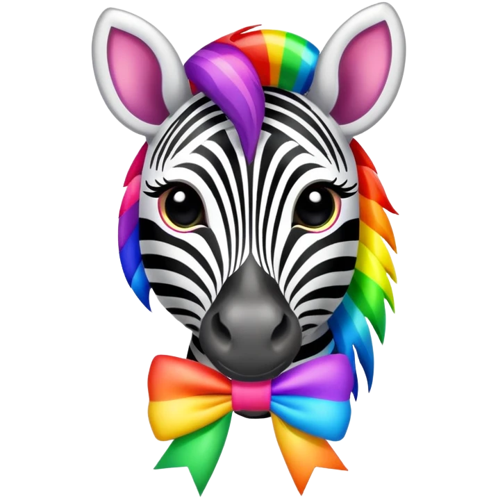 rainbow zebra with a bow emoji