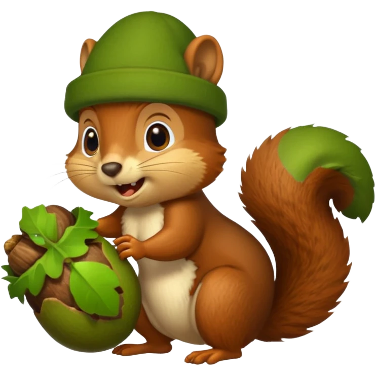 Squirrel bite giant acorn emoji