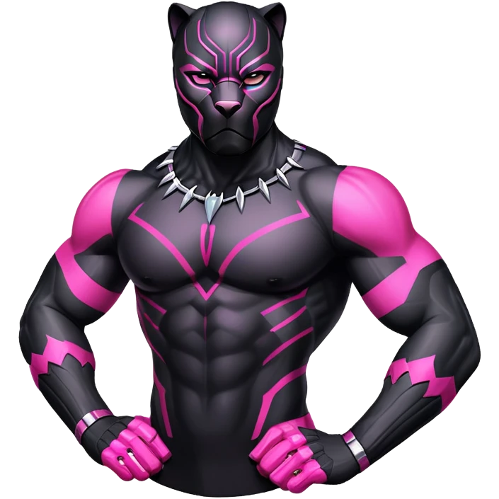 black panther + pink glassws emoji