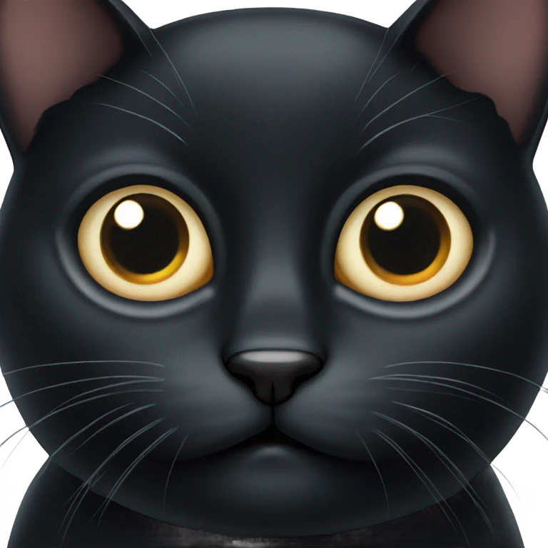 Black cat with big eyes  emoji