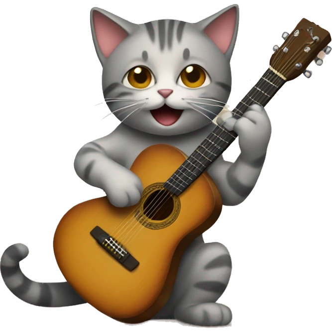 cat playing guitar emoji