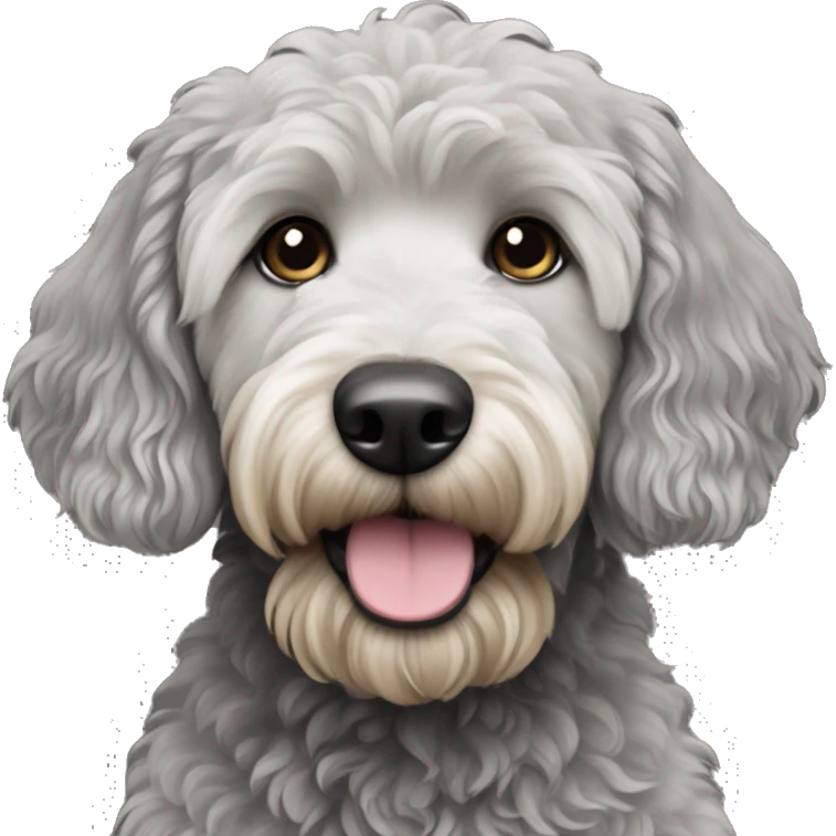 black and grey golden doodle  emoji