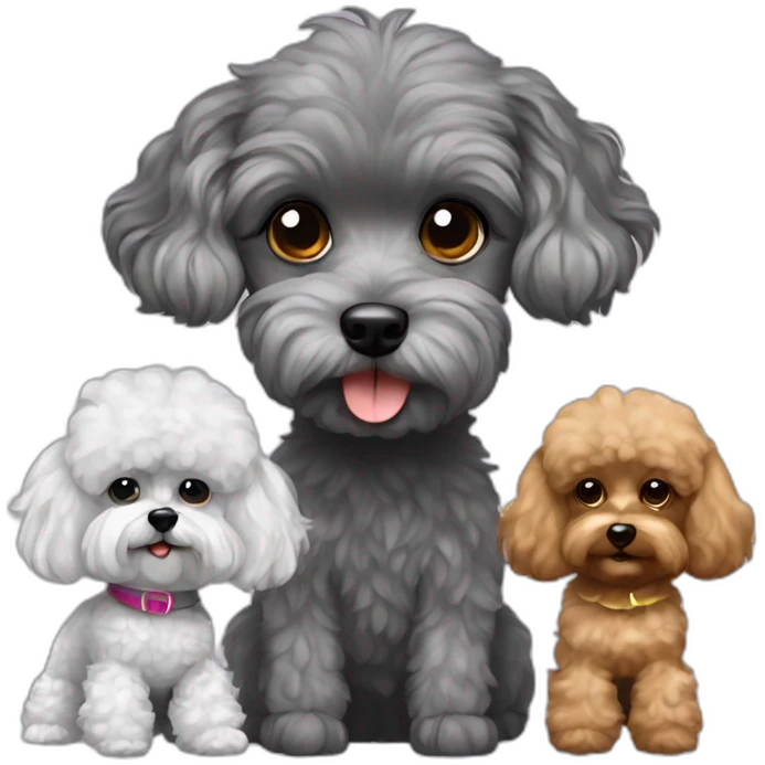 Yorkshire and grey French poodle emoji