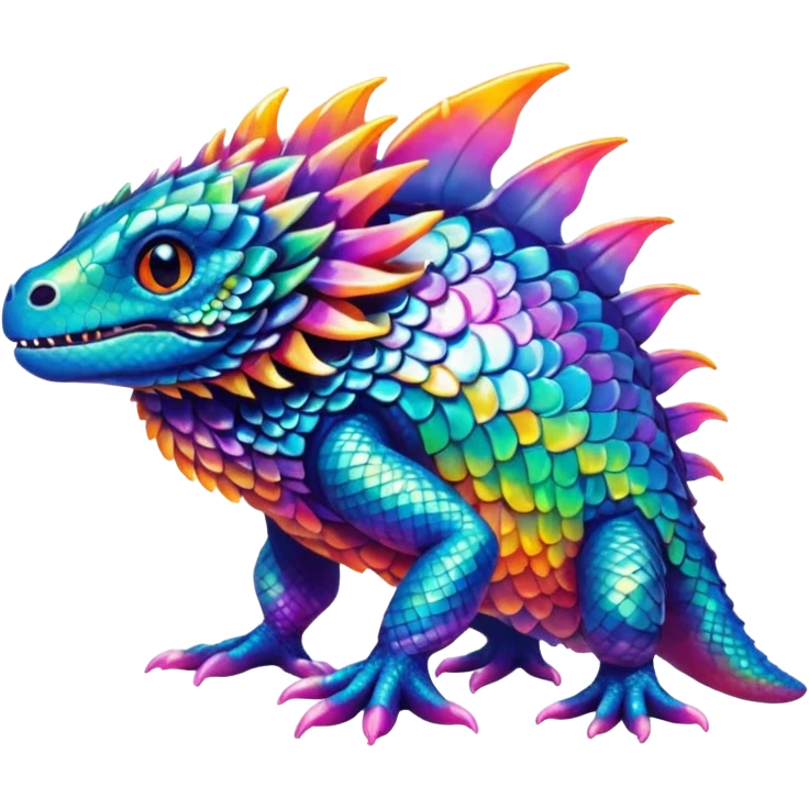 Colorful splash-marked La Creatura fantasy creature  emoji