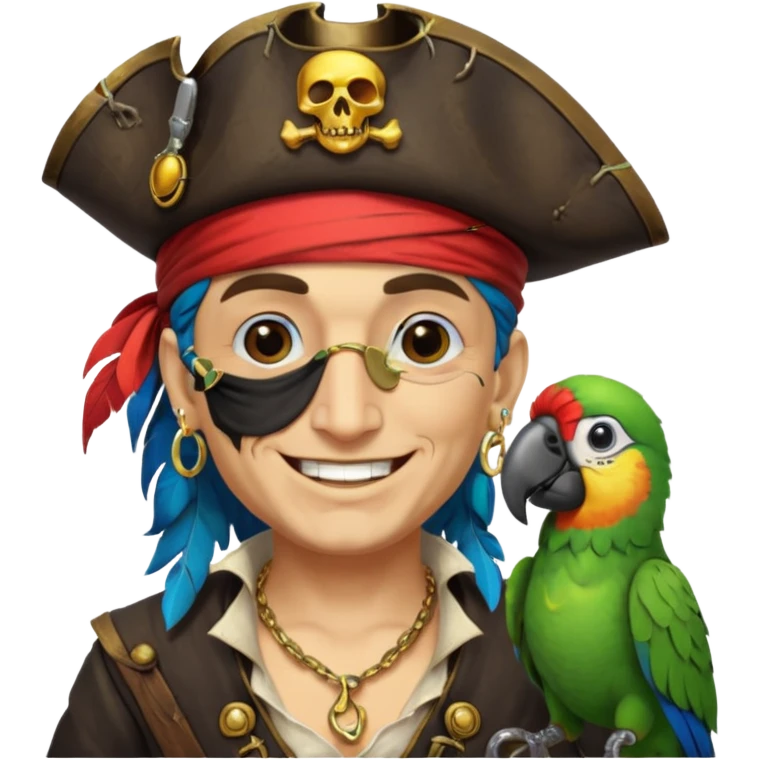 pirate and parrot emoji