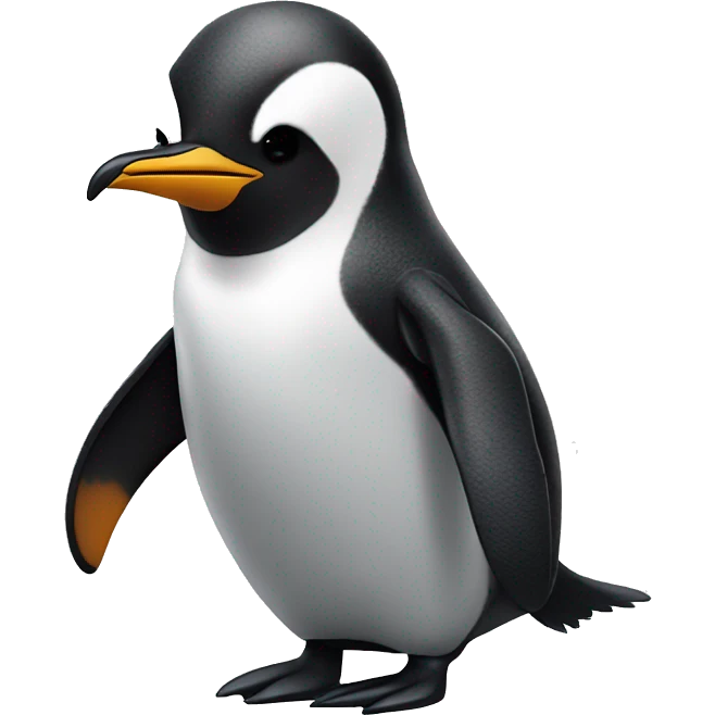 penguin on rock wings spread out hear facing up eyes CLOSED emoji