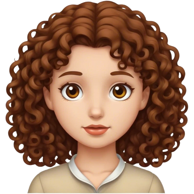 A girl with brown curly hair emoji