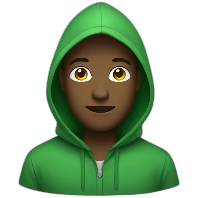 Green hooded male emoji