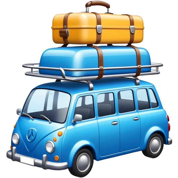 Road trip car with roof luggage rack emoji
