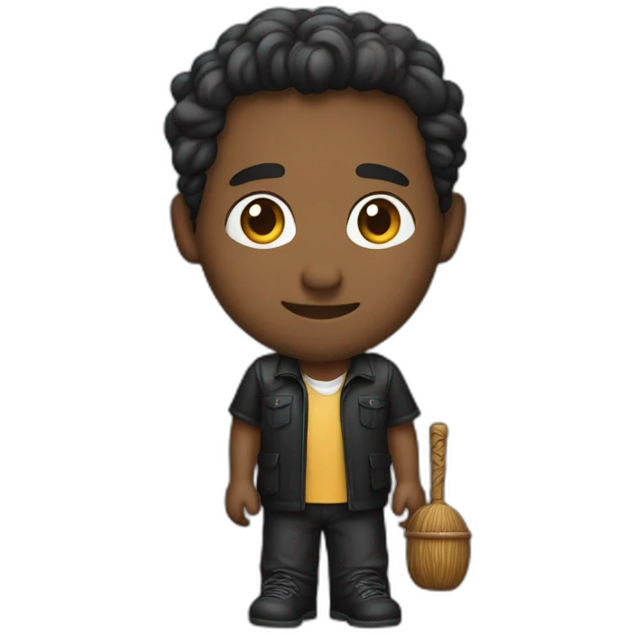 Dios padre jovem e com batina preta emoji
