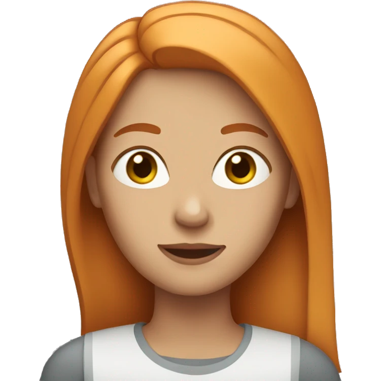 Woman with straight ginger hair emoji