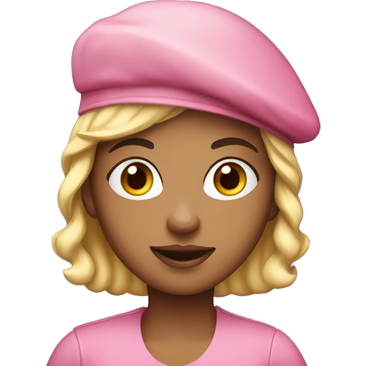 fair race girl artist in a pink beret emoji