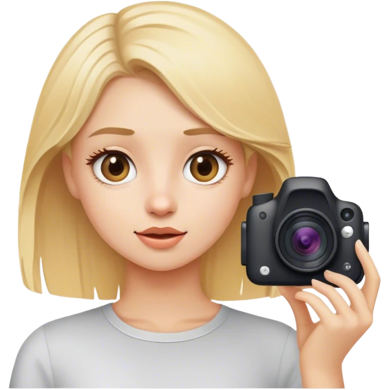 Blond girl vlogging emoji