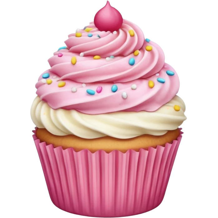 Cupcake with pink icing emoji
