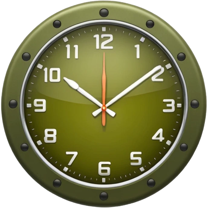 the clock green olive color emoji