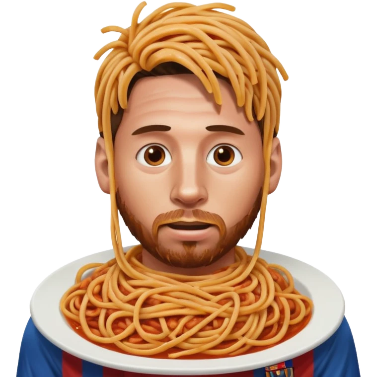 spaghetti in messi's face emoji