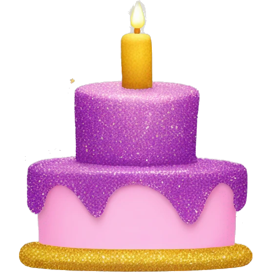 Birthday banner with glitter emoji
