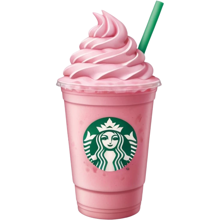 Pink Strawberry Frappe Starbucks  emoji