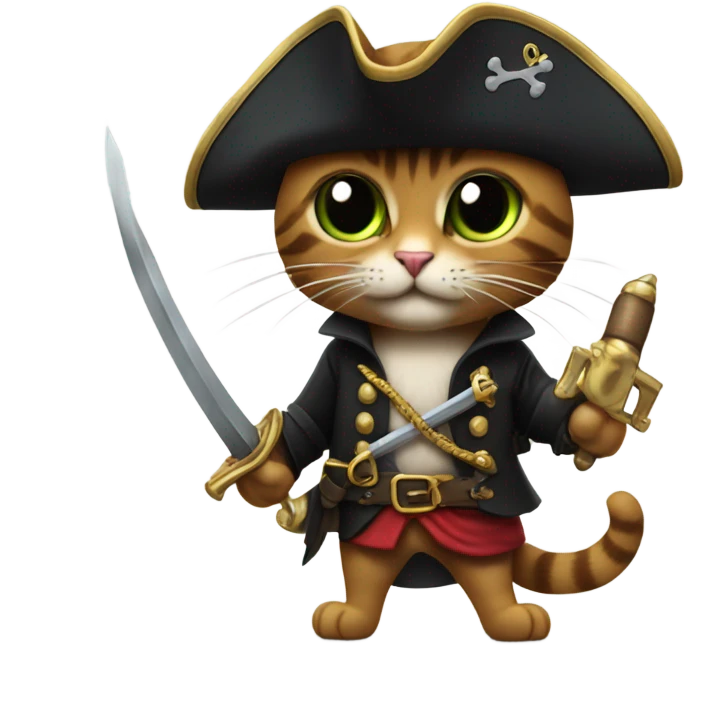 Cat pirate emoji