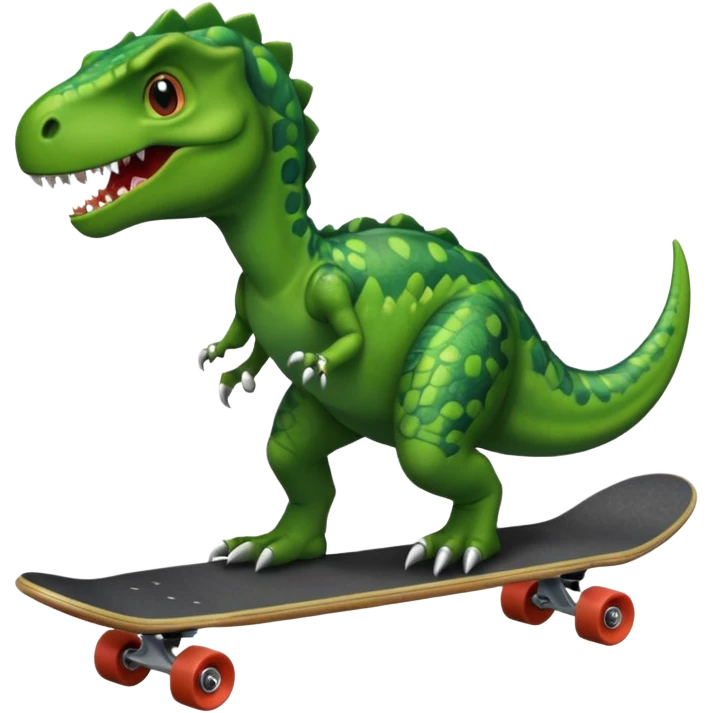 Dinosaur on a skateboard emoji