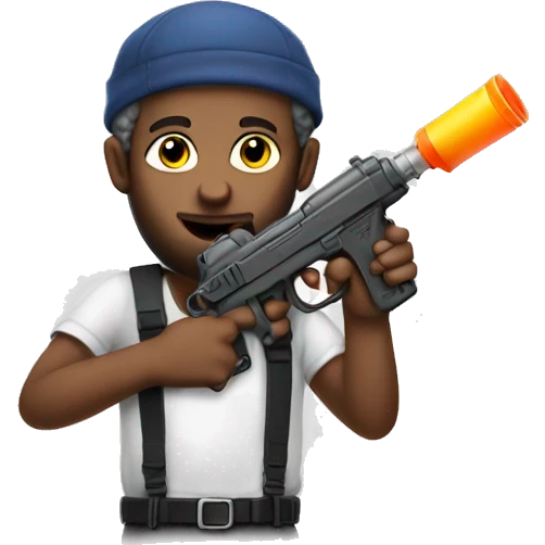 Hebrew man wit a watergun emoji
