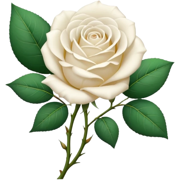 white rose, no green leaves emoji
