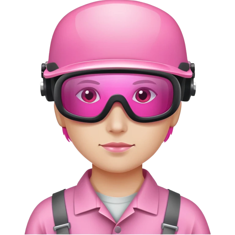 protective welding glasses with pink lenses, frameless design, safety eyewear with bright pink tinted lenses emoji
