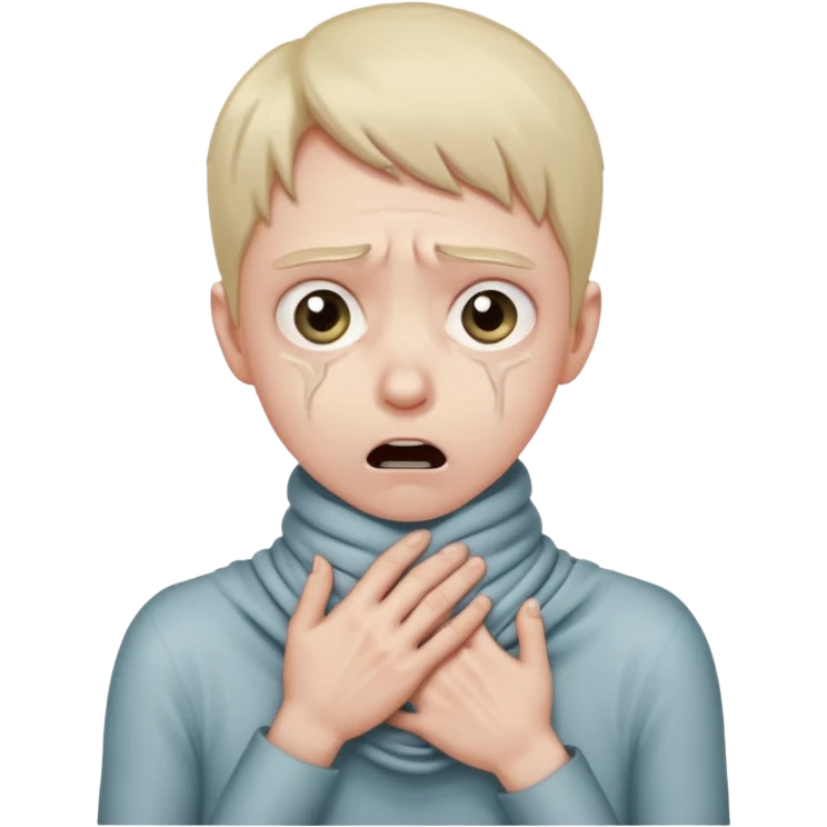 pretending to strangle your own neck emoji
