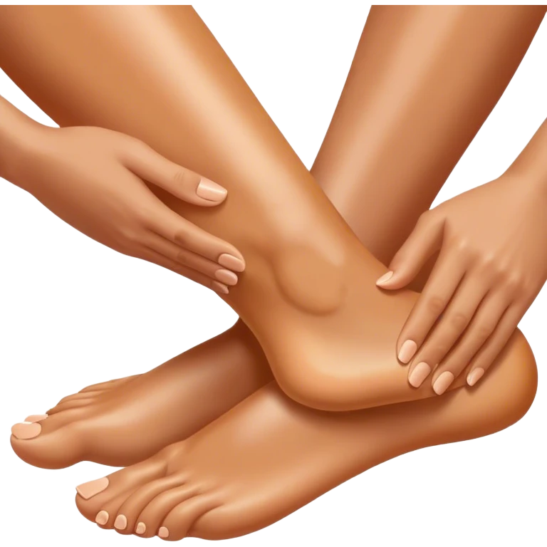 Man’s hands massaging woman’s foot emoji