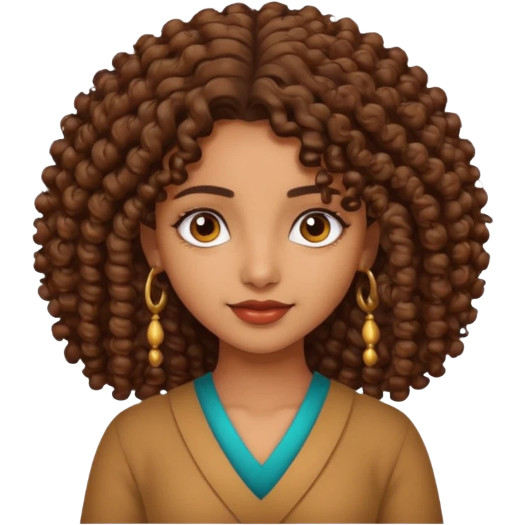 a pretty indian curly haired girl  emoji